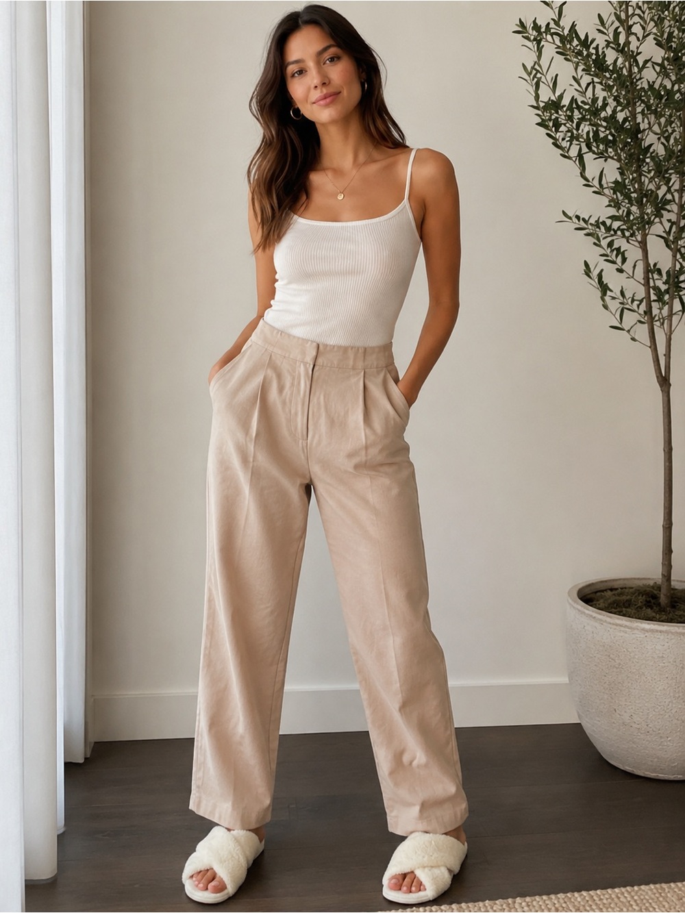 Talbots Boot Cut Pants in Light Beige